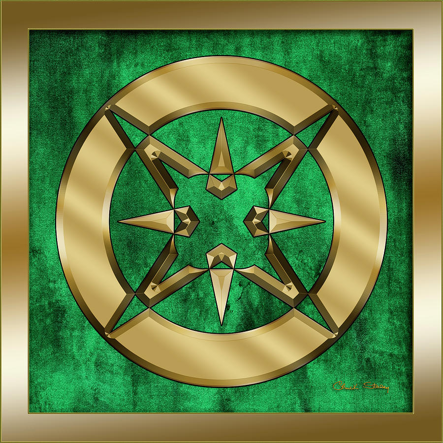Circle 3 on Emerald Digital Art by Chuck Staley