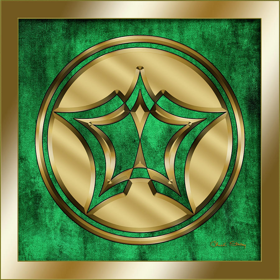 Circle Digital Art - Circle 4 on Emerald by Chuck Staley