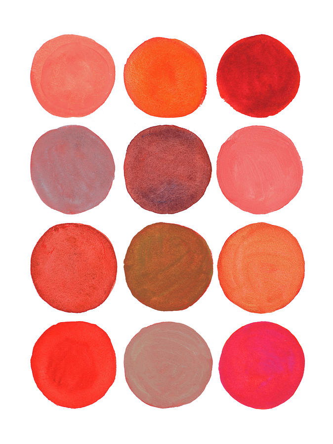 Abstract Mixed Media - Circle Around In Coral by Lanie Loreth