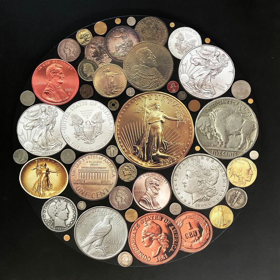 Circle of Coins Mixed Media by Douglas Fromm