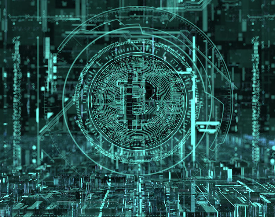 Circuit Board Bitcoin In Complex Photograph by Ikon Images