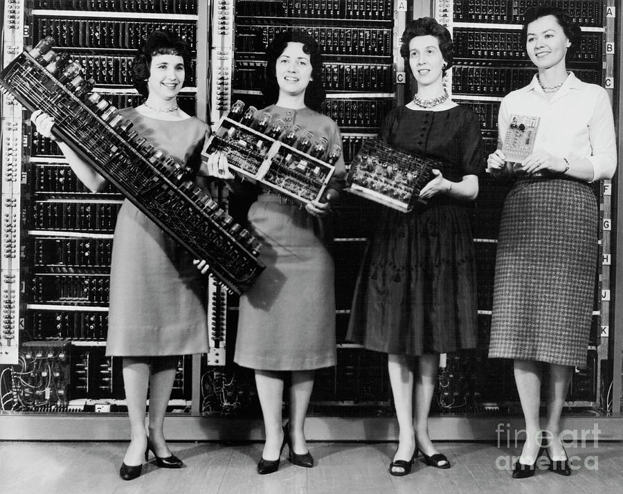 Person Photograph - Circuit Boards From Four Early Computers by Us Army/science Photo Library