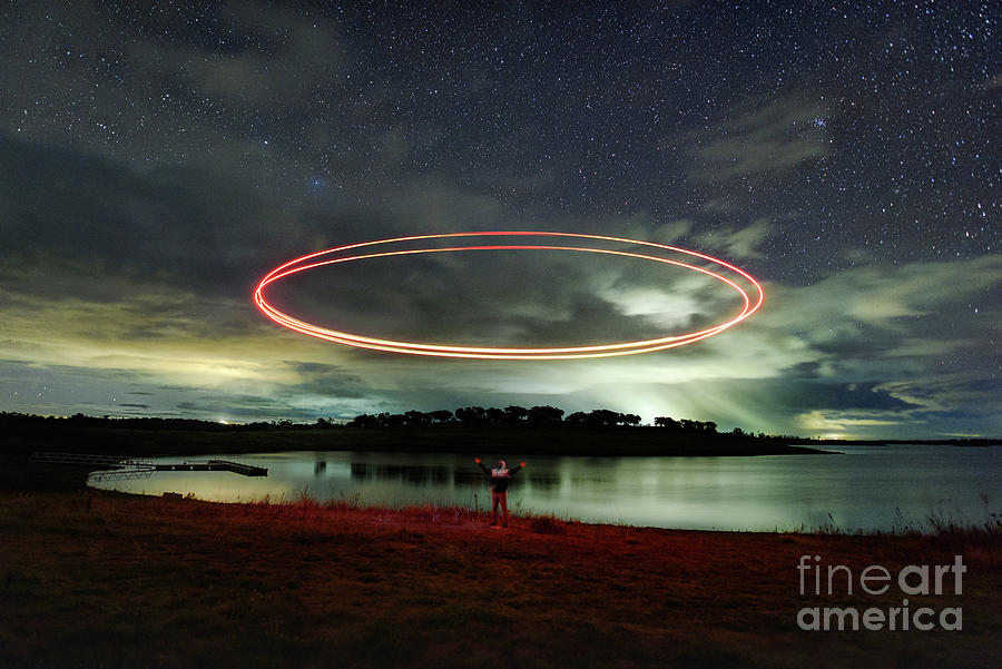 Circular Light Painting In The Sky Photograph by Miguel Claro/science Photo Library