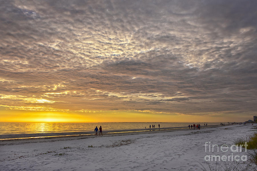 Cirrocumulus Clouds at Fort Myers Beach Sunset Photograph by Catherine Sherman