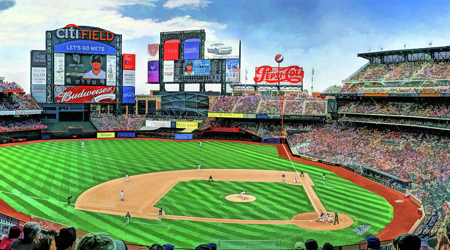 Citi Field New York Mets Baseball Ballpark Stadium Painting by