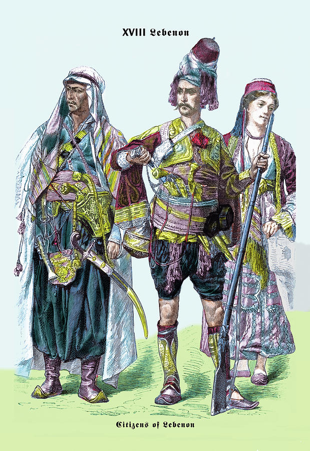 Citizens of Lebanon, 19th Century Painting by Braun & Schneider | Pixels