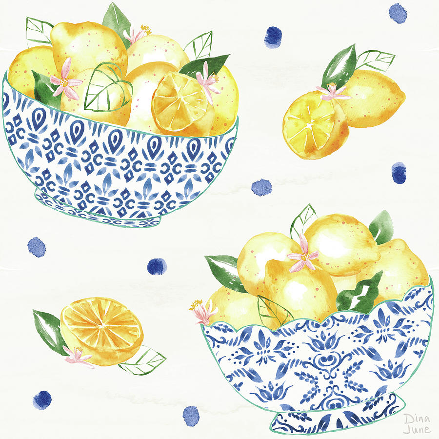 Bowl Mixed Media - Citron Traditions Pattern Ia by Dina June