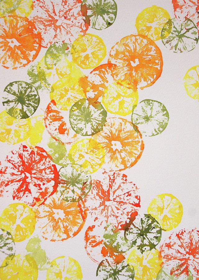 Citrus Collage Painting by Beth Fontenot
