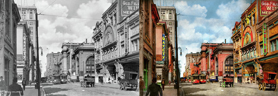 City - Baltimore MD - Adult entertainment 1910 - Side by Side Photograph by Mike Savad