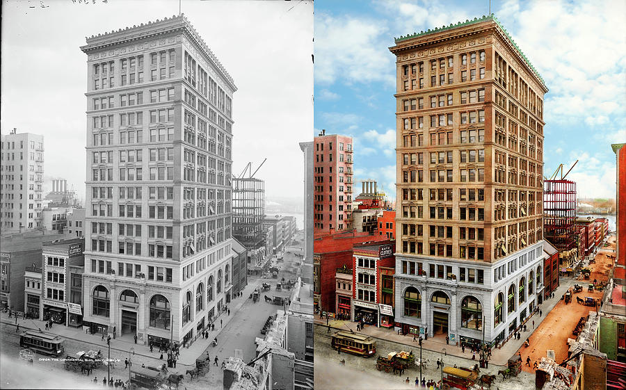 City - Baltimore MD - Rebuilding a city 1906 - Side by Side Photograph by Mike Savad