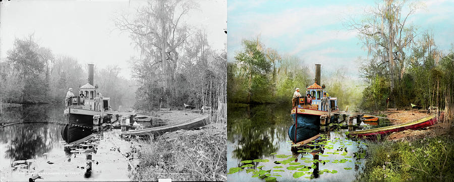 City - Browns Landing FL - Princess and the Photographer 1890 - Side by Side Photograph by Mike Savad
