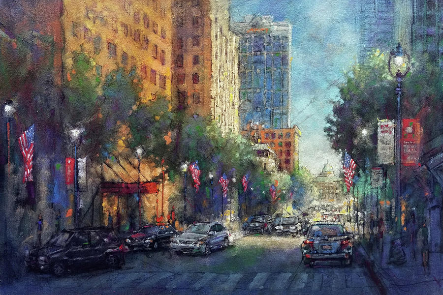 Raleigh Painting - City Center Sun by Dan Nelson