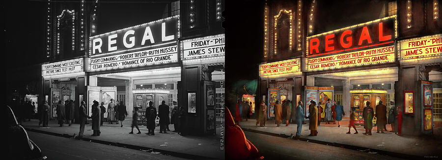 City - Chicago IL - Nightlife at the Regal Theater 1941 - Side by Side Photograph by Mike Savad