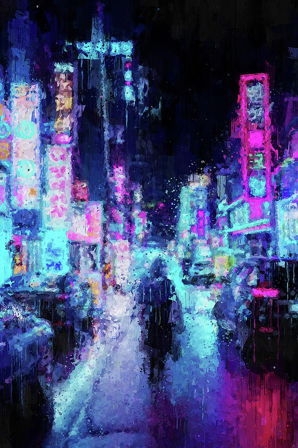 City Lights - 02 Painting by AM FineArtPrints