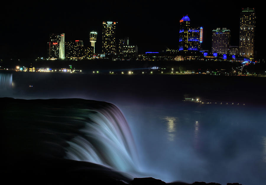 City Lights and Soft Falls Photograph by Vicky Edgerly