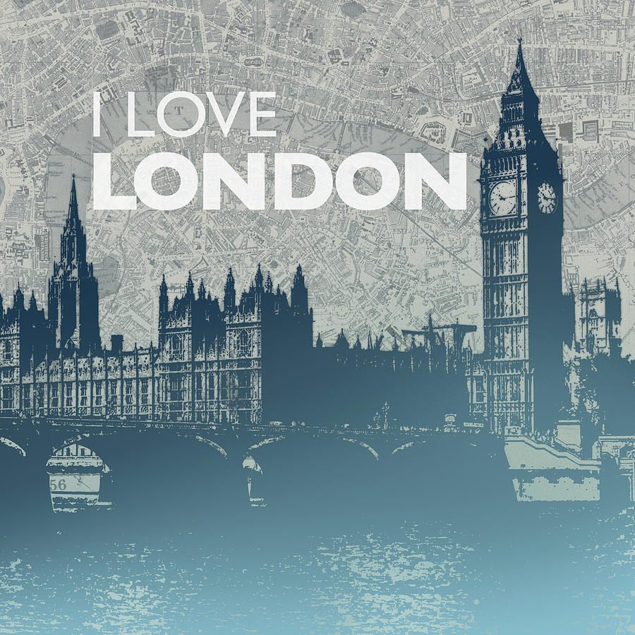 London Painting - City Love I by Dan Meneely