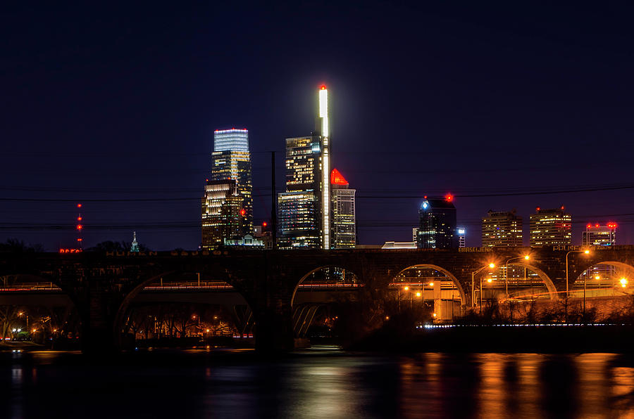 City Nightscape - Philadelphia from the Schuylkill River Photograph by Bill Cannon