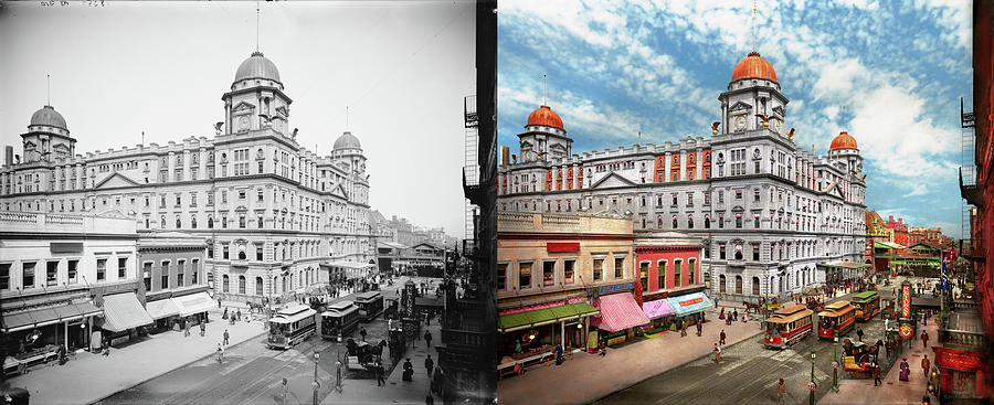 City - NY - The short lived Grand Central 1900 - Side by Side Photograph by Mike Savad