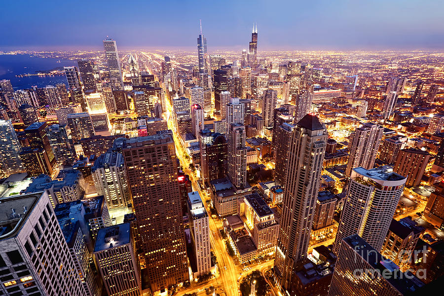 Summer Photograph - City Of Chicago Aerial View by Andrey Bayda Summer Photograph - City Of Chicago Aerial View by Andrey Bayda