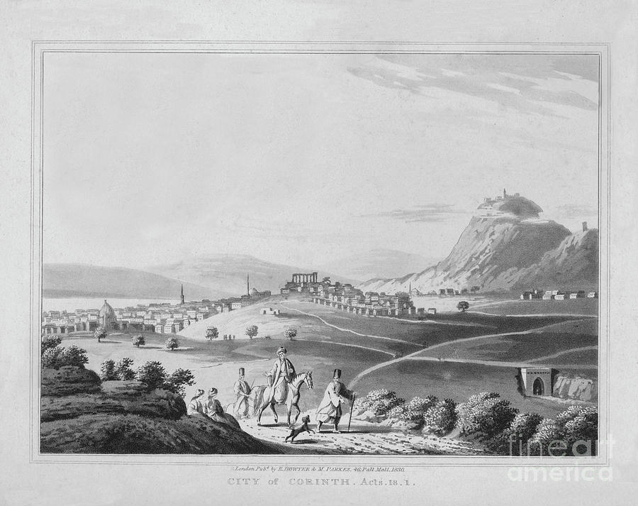 City Of Corinth. Acts. 18.1, 1830 Drawing by Print Collector