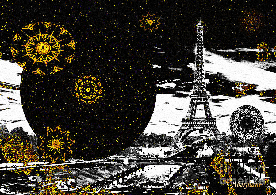 Eiffel Tower Mixed Media - City of Lights - Kaleidoscope Moon for Children Gone Too Soon Number 6  by Aberjhani