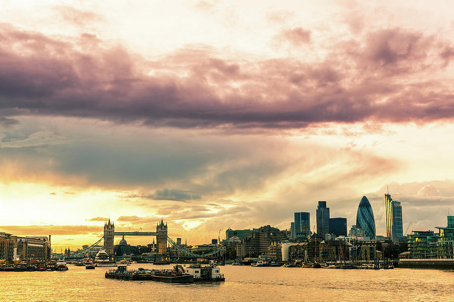 City Of London At Sunset Photograph by Zodebala