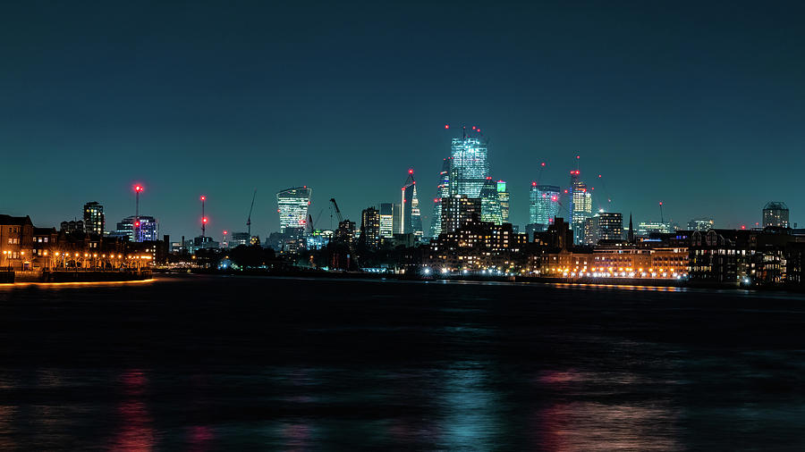 London Photograph - City of London skyline at night by Andis Atvars