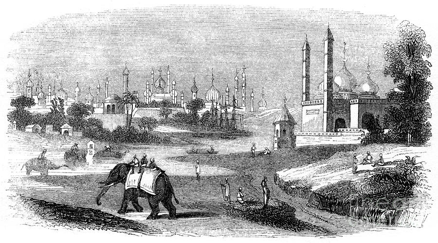 City Of Lucknow, India, 1847. Artist Drawing by Print Collector