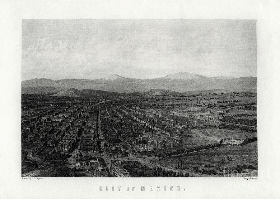 City Of Mexico, 1883. Artist Henry Drawing by Print Collector