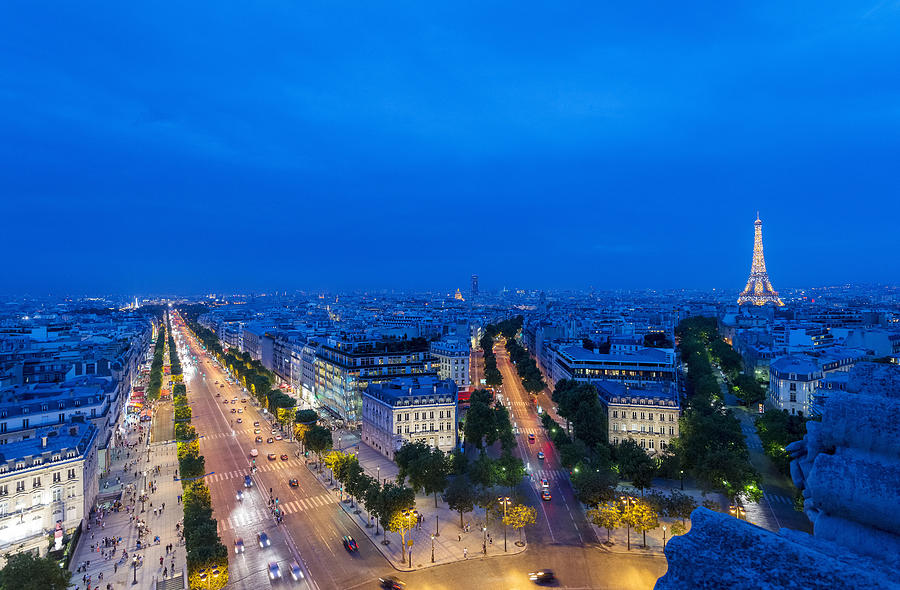 City Of Paris At Night Digital Art by Arcangelo Piai