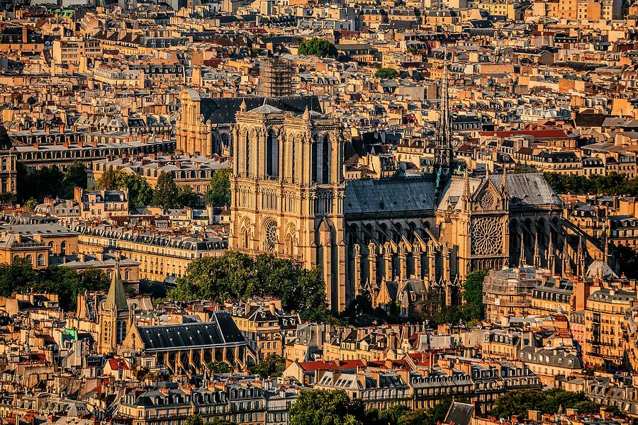 City Of Paris With Notre Dame Cathedral Digital Art by Antonino Bartuccio
