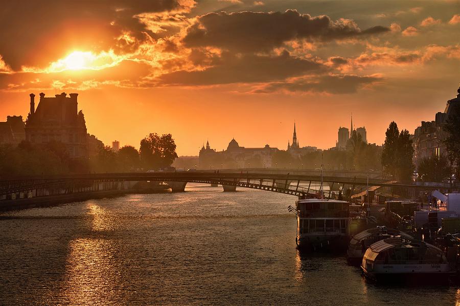 City Of Paris With Seine River Digital Art by Massimo Ripani