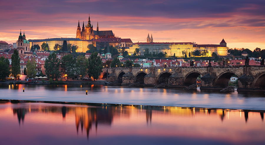 City Of Prague In Czech Republic Digital Art by Michael Breitung