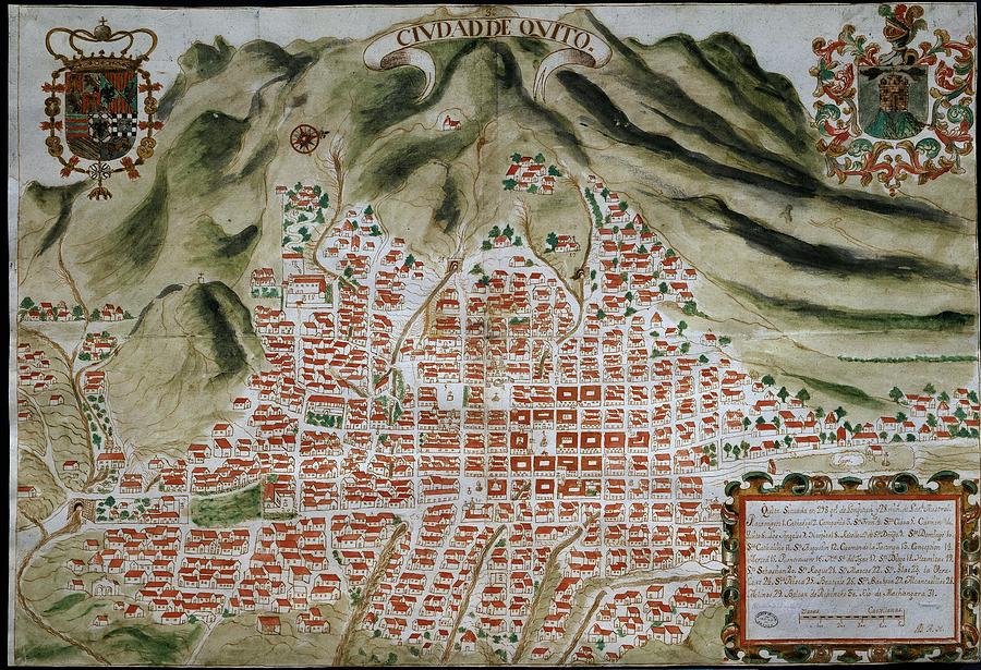 City Of Quito In 1734 - Hispanoamerican Urbanism - 18th Century. Drawing by Album