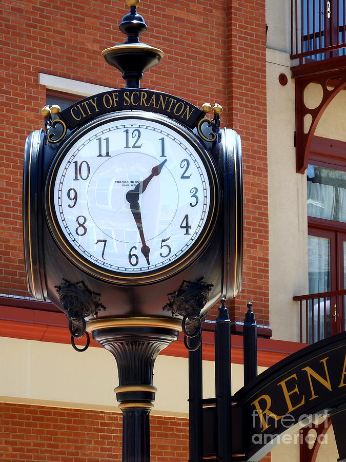 City of Scranton - Up Close - Street Clock  Photograph by Janine Riley
