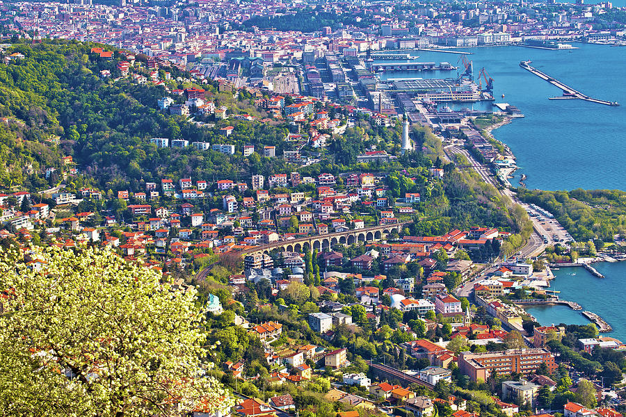 City of Trieste panoramic aerial view Photograph by Brch Photography ...