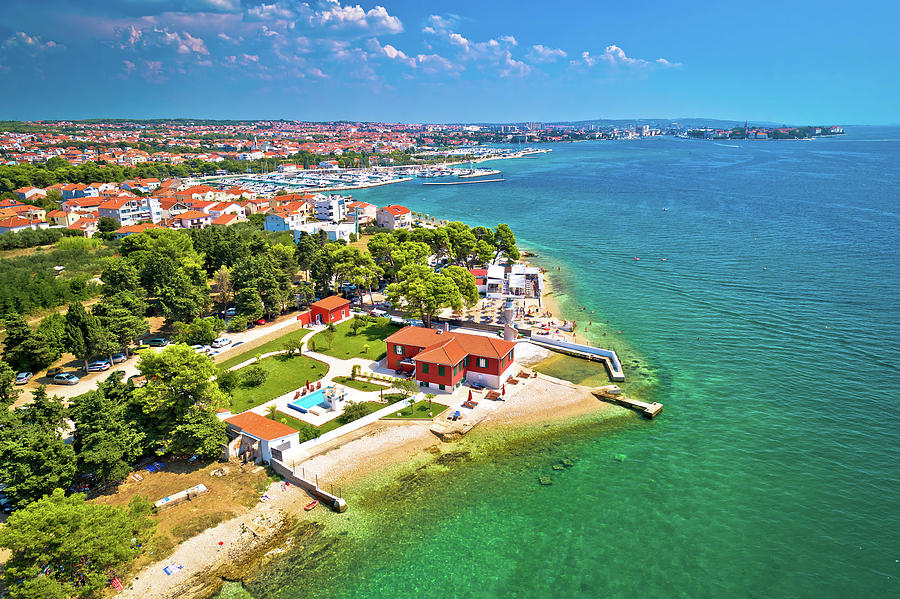 City of Zadar waterfront aerial summer view Photograph by Brch Photography