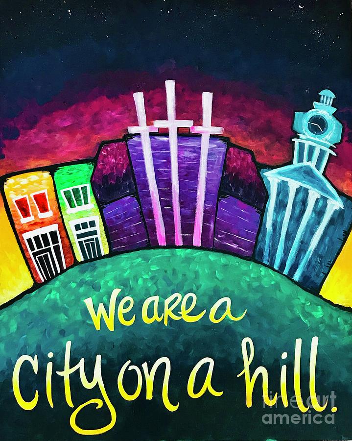 City On A Hill Painting By Liz Martinez Fine Art America