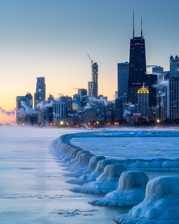 Chicago Photograph - City Polar Vortex by Remo Daut