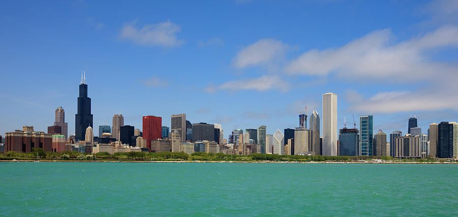 City Skyline, Chicago, Illinois, Usa Photograph by Fraser Hall