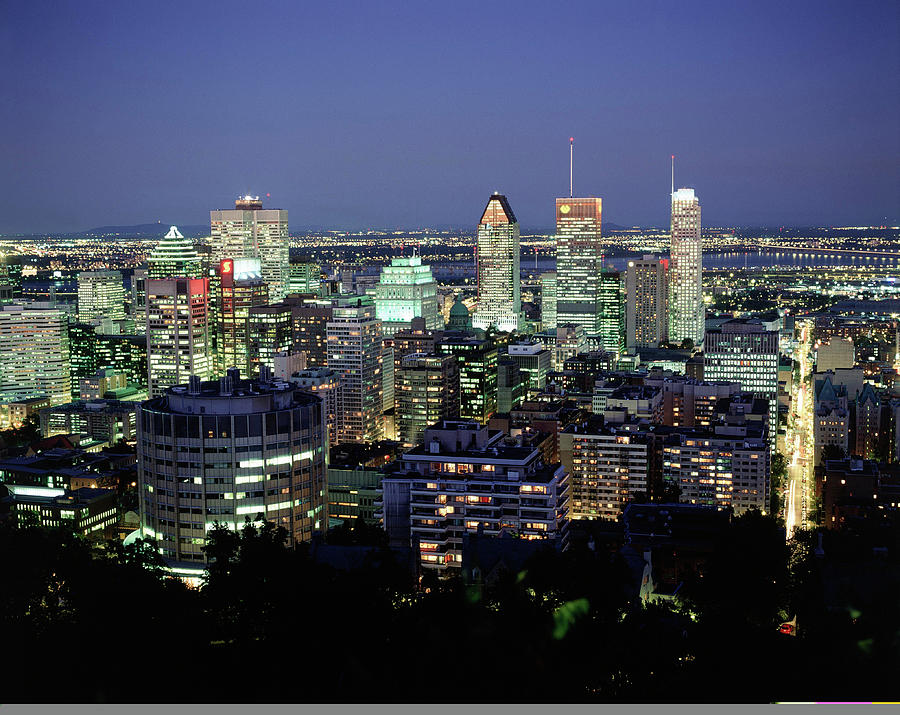 City Skyline, Montreal, Quebec, Can Photograph by Walter Bibikow