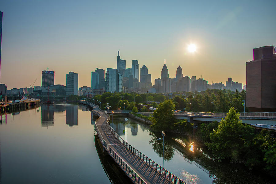 City Sunrise - Philadelphia from South Street Photograph by Bill Cannon