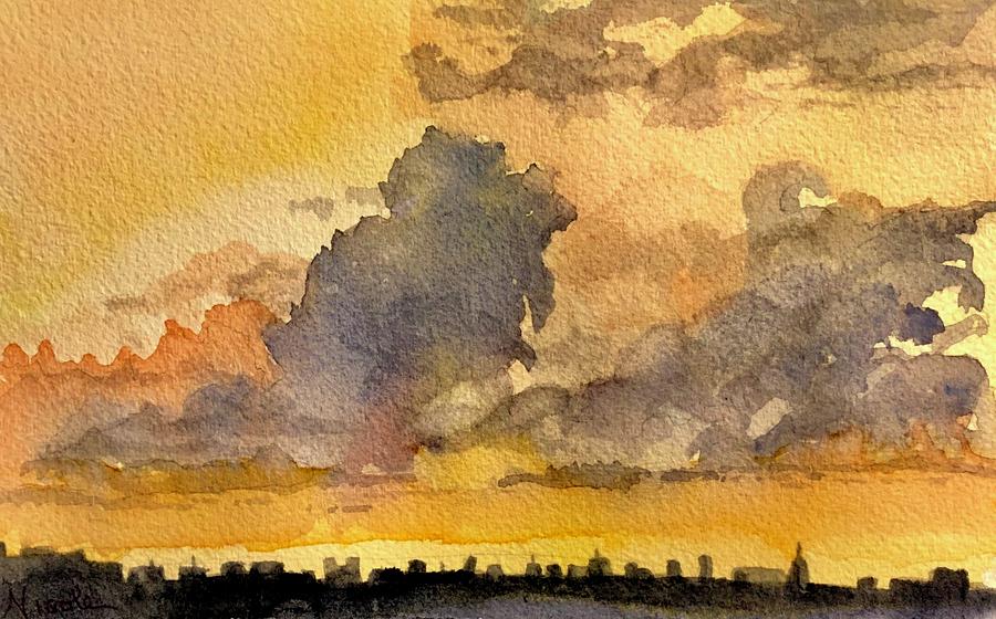 City Sunset Painting