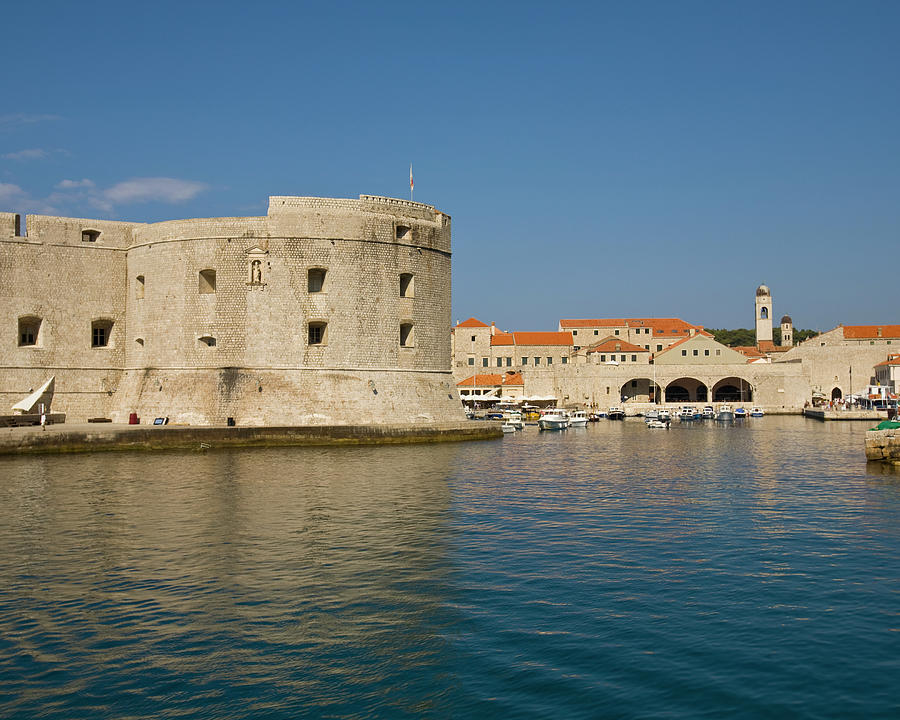 City Walls And Old Harbor, Dubrovnik Photograph by Ashok Sinha
