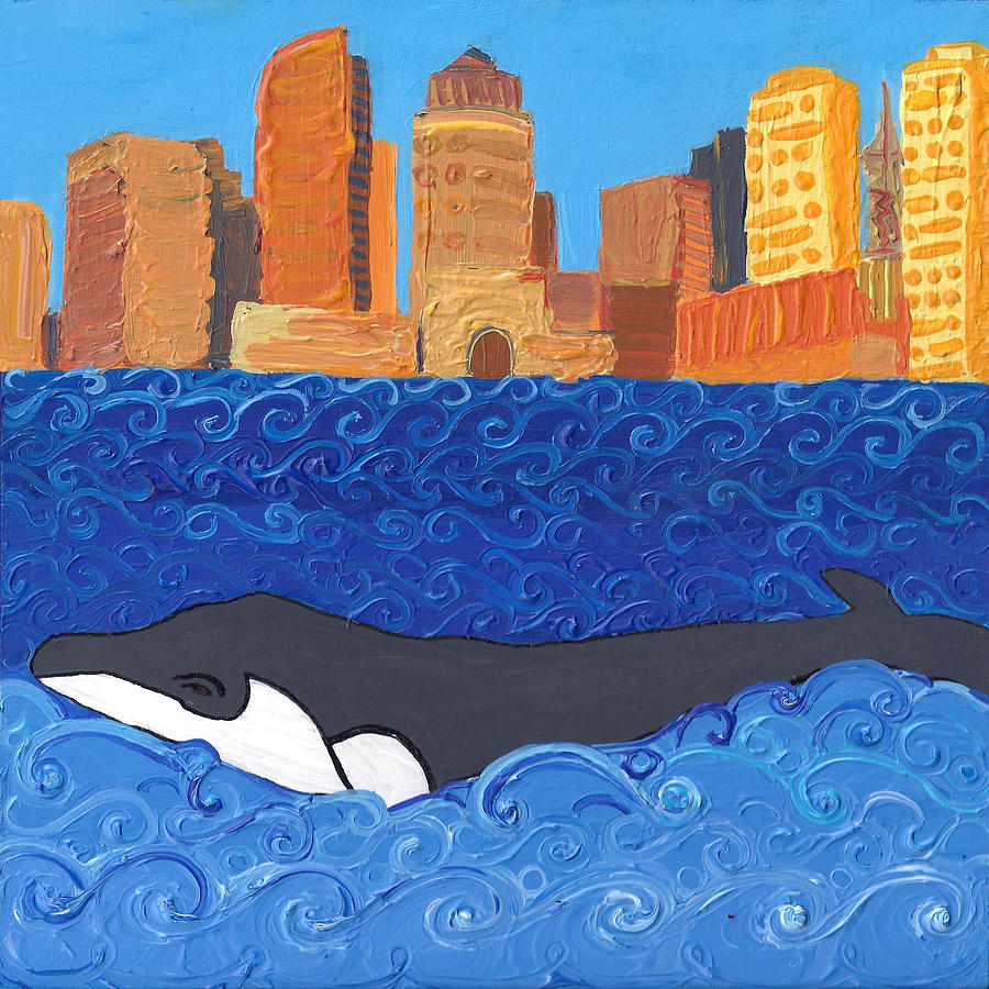 Caroline Painting - City Whale by Caroline Sainis Caroline Painting - City Whale by Caroline Sainis