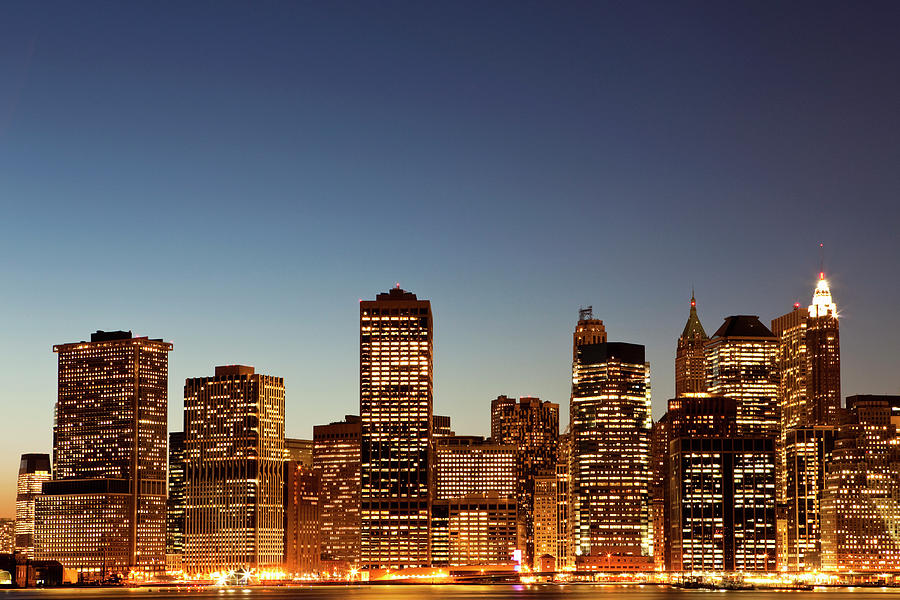 Cityscape At Dusk, Manhattan, New York Photograph by Caspar Benson