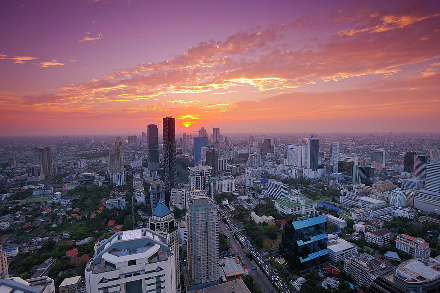 Cityscape Bangkok, Thailand Digital Art by Heeb Photos