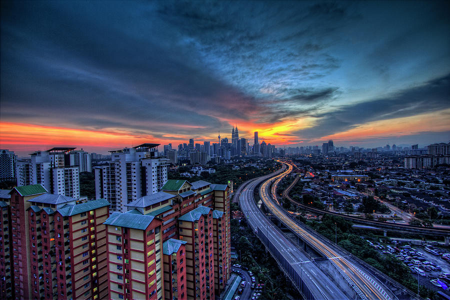 Cityscape In Sunset L Pangsapuri Photograph by Rithauddin Photographer