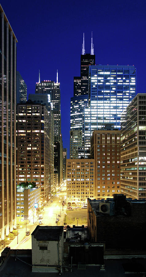 Cityscape Of Chicago At Night Photograph by Photographed By Christopher James Botham