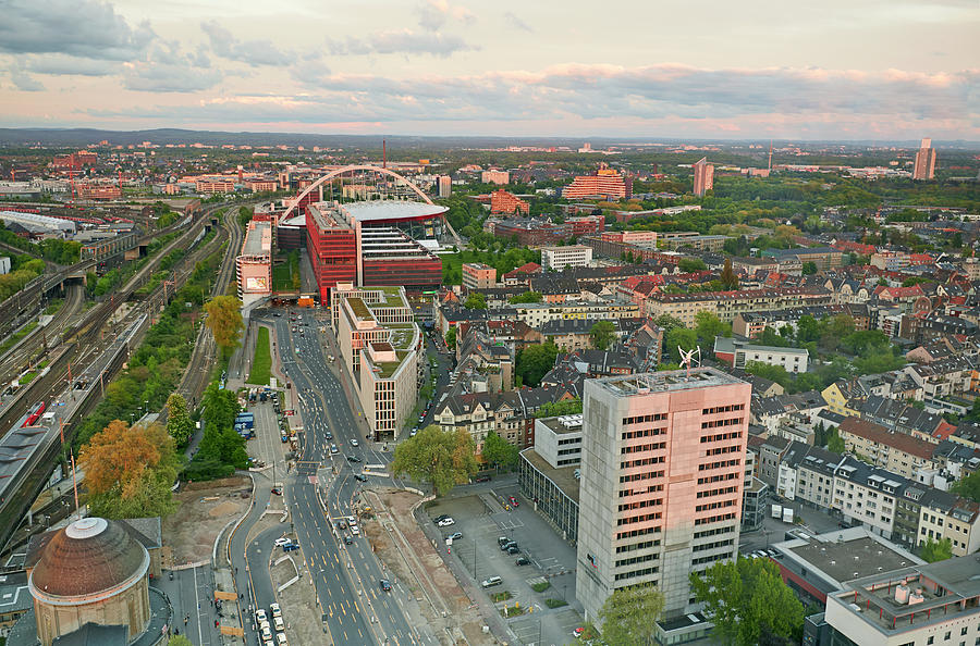 Cityscape Of Cologne And Lanxess Arena Photograph by Allan Baxter